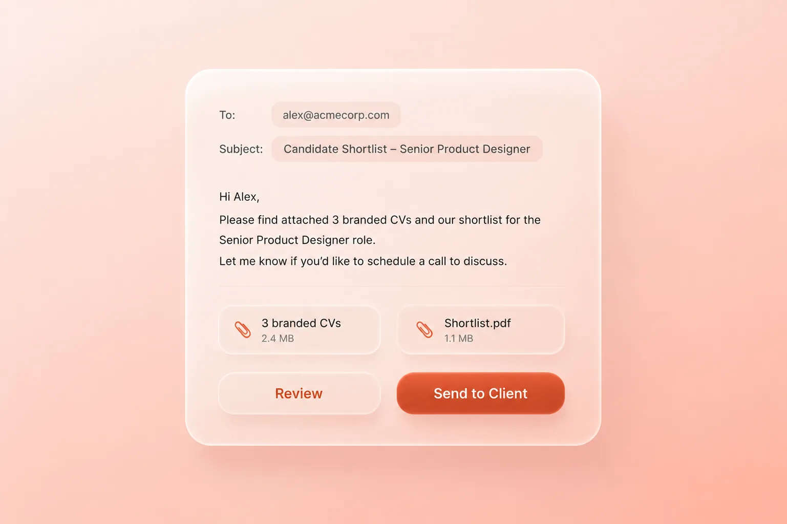 Shortlist Delivery UI